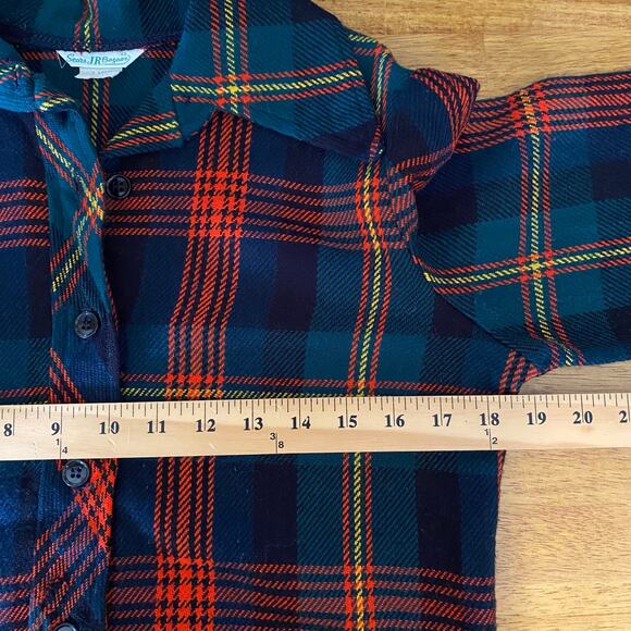 Vintage Sears JR Bazaar Women's Plaid Flannel Button Down Shirt Size Small Top - Picture 9 of 10